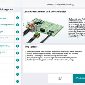 Mit der Katalog-App von Phoenix Contact können Nutzer jederzeit auf das komplette  Produktsortiment der Blomberger zugreifen.