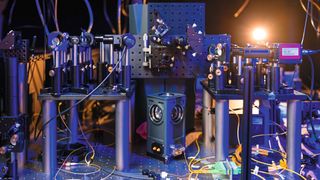 View of the quantum optics laboratory at the University of Stuttgart: here, researchers are experimenting with new photon sources for quantum computing and quantum networks. (Image:Barz Group, University of Stuttgart)