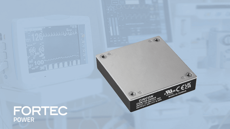 Die CHM150-Serie von Cincon ist für medizinische Stromversorgungskonzepte mit hohen Anforderungen an Isolation, Ableitstrom und thermisches Design ausgelegt.(Bild:  Fortec Power)