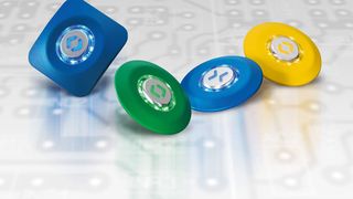 Die Türöffnertasten der Baureihe 56 sind nun auch mit beleuchteten Pfeil-Symbolen erhältlich, um sehbehinderten Mitmenschen die Benutzung öffentlicher Verkehrsmittel zu erleichtern.  (Bild: EAO Lumitas)