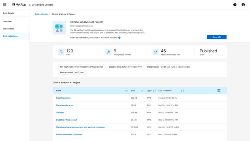 Daten können in Sammlungen zusammengefasst werden, aus denen Vector-Embeddings für RAG generiert werden können. Für RAG nutzt der Data Curator Nvidia NIMs. (Bild: NetApp)