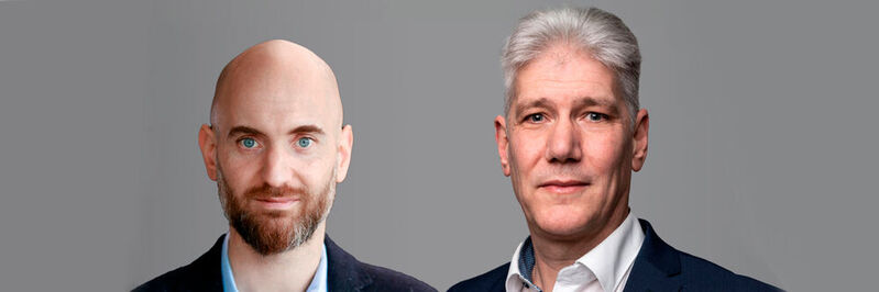 Kiwiko und Eset schließen sich zusammen. Auf dem Bild: Jan Bindig, Vorstandsmitglied bei Kiwiko (l.), und Daniel Stephan, Channel Sales Manager bei Eset (r.).