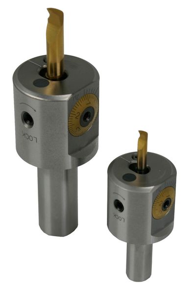 Zwei Baugrößen in A25 und A32 und Aufnahmedurchmesser von vier und sieben mm nehmen verschiedene Schneideinsätze für Bohrungen von 0,3-19,1 mm Durchmesser auf. (Bild: Swiss Tool)
