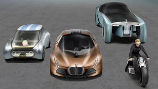 Erstmals gemeinsam in der BMW Welt hzu sehen: die vier zukunftsweisenden Konzeptfahrzeige „VISION NEXT 100“.  (BMW)