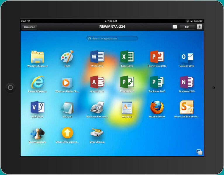 ...und starten Desktop-Anwendungen per App Launcher auf dem iPad. (Bild: Parallels)