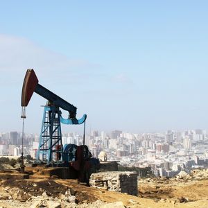 An oil pump just outside of Baku, Azerbaijan.