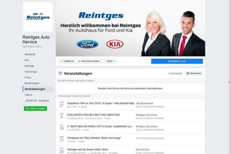 Auf Facebook rührt das Autohaus Reintges die Werbetrommel für seine originellen Events. (Reintges)