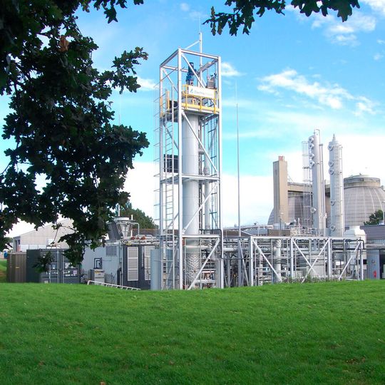 Der Biocat-Reaktor war zu seiner Inbetriebnahme die weltweit größte auf biologischer Methanisierung basierende Power-to-Gas-Anlage.(Bild:  Electrochaea)