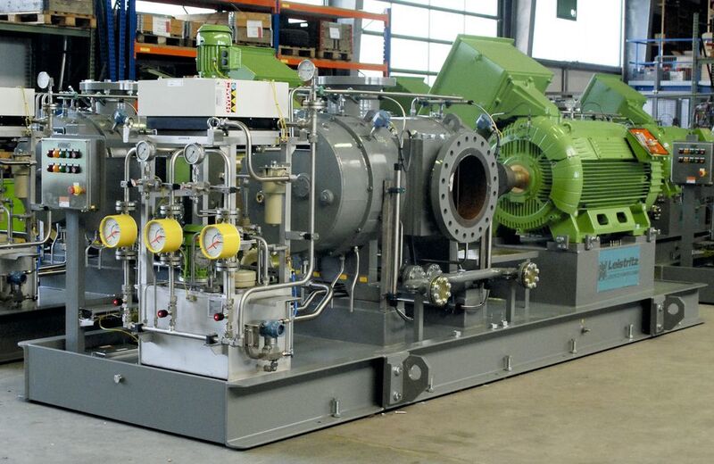In die Pumpenaggregate sind jeweils zwei Niederspannungsmotoren und ein Mittelspannungsmotor integriert. (Bild: Leistritz Pumpen)