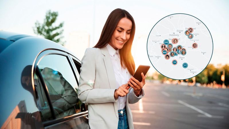 Mithilfe der App können sich Mitarbeiter zu Fahrgemeinschaften zusammenfinden. (Bild:  Autoren-Union Mobilität / Toyota)