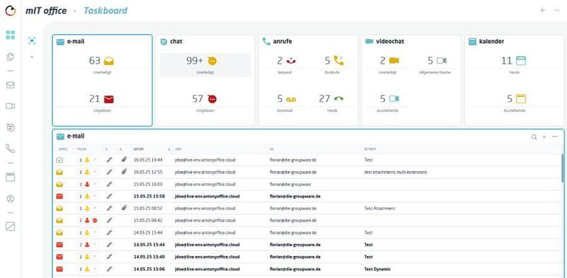 Die neue Office-Lösung „mIT Office“ enthält alle Anwendungen für den Büro-Alltag inklusive Cloud-Speicher. Das smarte Taskboard macht alle Aufgaben zentral sichtbar - kein To-do geht verloren. (Bild: mitteldeutsche IT GmbH)