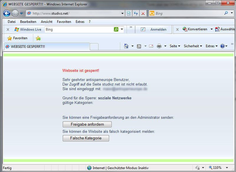 Blockiert der Secure Web Service eine Website, kann sich der Nutzer die Seite vom Administrator freischalten lassen. (Archiv: Vogel Business Media)