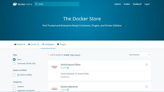 Im Docker Store finden sich jetzt Datenbank-Lösungen und andere Tools von Oracle. (Docker Store)
