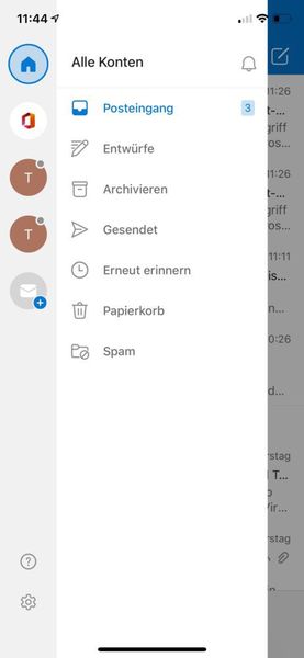 Auch Outlook kann mehrere Konten anbinden und diese übersichtlich verwalten. (Joos)