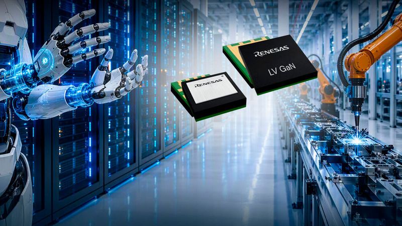 Renesas introduces its first low-voltage GaN FET family, with 100 V devices for power conversion in AI data centers, robotics and industrial systems.(Source:  Renesas)