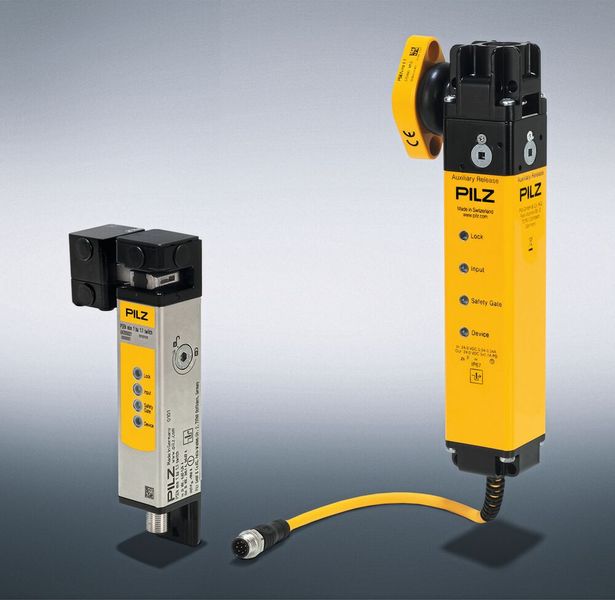 With its compact size of just 30 mm × 30 mm × 159 mm, the PSENmlock Mini safety guard from Pilz always finds a place even in space-critical applications. (Image:Pilz)