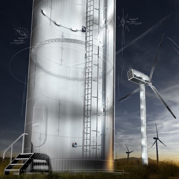 Erhellend: das Weidmüller Field Power Wind Energy LED-System für Windenergieanlagen. (Bild: Weidmüller)