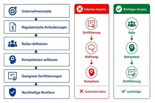 Typische Rollen in regulierten Unternehmen reichen vom Informationssicherheitsmanagement über Audit und Incident Response bis hin zu technischen Spezialisten.(Bild:  Manufaktur IT GmbH)