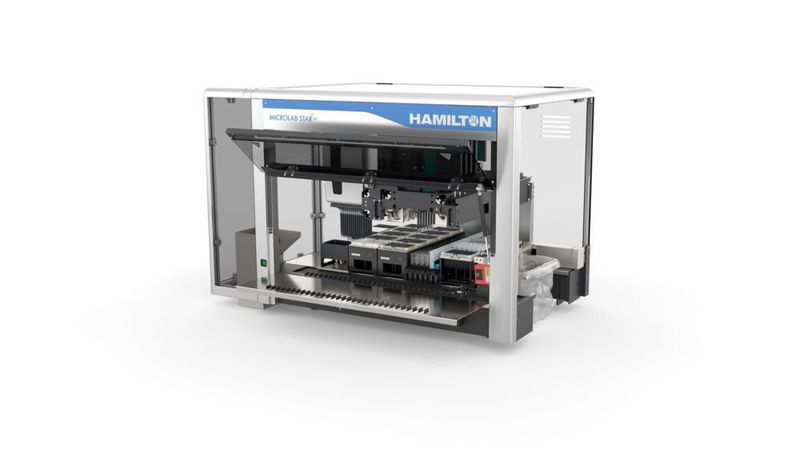 Der Pipettierautomaten Microlab Star zeichnet sich durch eine patentierte Pipettiertechnologie aus, die eine besonders exakte und saubere Dosierung von Flüssigkeiten ermöglicht. (Hamilton)