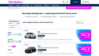Künftig unter dem Dach der Renault-Finanzsparte: die Leasingplattform Mein-Auto.de. (Screenshot:VCG/MeinAuto.de)