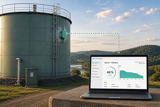 Daten im Blick: Um Dashboards zuverlässig mit Messwerten von abgelegenen Standorten zu füttern, ist die Wahl der richtigen Übertragungstechnologie (LTE-M oder NB-IoT) entscheidend für die Ausfallsicherheit.(Bild:  Burger Engineering GmbH)