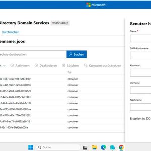 Erstellen von neuen Benutzerkonten in Active Directory über das Windows Admin Center.(Bild:  Joos)