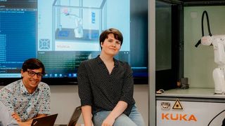 Das Forscherteam: Julian-Benedikt Scholle (links), Maximilian Kühne, Nadia Schillreff und Erik May. (Bild: Jana Dünnhaupt/Uni Magdeburg)