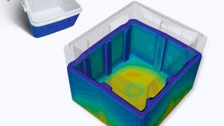 PU-Expansionssimulation mit FOAM zur Herstellung einer Kühlbox. (Fraunhofer ITWM)
