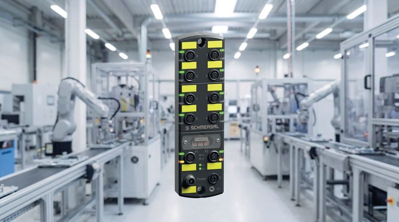 Die sichere Feldbox (SFB) ermöglicht eine dezentrale Umsetzung von Sicherheitsfunktionen direkt am Maschinenmodul und reduziert den Verdrahtungsaufwand erheblich. (Bild: Schmersal)