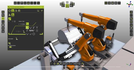 (Weld-Cockpit-Funktionalität in der 3D-Simulationssoftware Fastsuite E2. Quelle: Cenit)