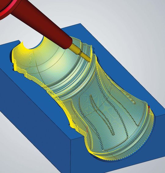5-axis radial machining is a highly efficient strategy for blow-mould manufacturing. 5-axis radial machining is a highly efficient strategy for blow-mould manufacturing.