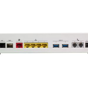 Der Breitband-Router Vodia IO unterstützt ADSL2+, VDSL2+, Glasfaser, WAN, hat einen Ethernet Gigabit Switch mit vier Anschlüssen, zwei USB-3.0-Ports, zwei FXS-Anschlüsse für analoge Geräte wie Türsprechanlagen, Alarmanlagen oder Kreditkartenterminals und ist WiFi-802.11ac-fähig.