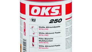 OKS 250 ist eine metallfreie weiße Allroundpaste, die stark beanspruchte Gewinde und Gleitflächen vor Korrosion schützt. Bild: OKS Spezialschmierstoffe (Archiv: Vogel Business Media)