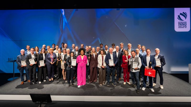 Bei der Preisverleihung des German Innovation Award 2026 wurden 22 Gold Preisträger*innen geehrt.(Bild:  ©Stiftung Rat für Formgebung / Grand Visions)