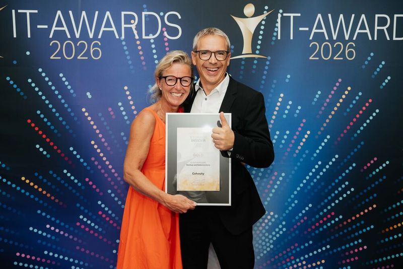 Isabell Rauchenecker und Alexander Gaiswinkler von Cohesity. (Bild:  Manuel Emme Fotografie)