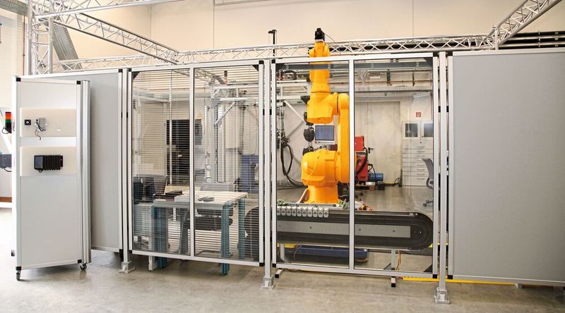 Das gesamte Robotics Lab ist mit blickdichten Trennwänden sowie Sichtfenstern aus Verbundsicherheitsglas von RK Rose+Krieger von der Laborhalle abgetrennt. (Bild: RK Rose+Krieger)