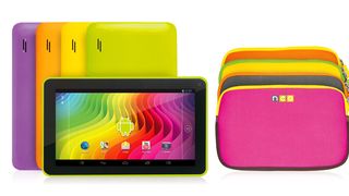 Das Tablet Smartpad EP772 Neo kommt mit farblich passender Neopren-Tasche. (Bild: Easypix)