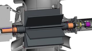 Das kompakt aufgebaute Rotorcheck-System schützt die Zellenradschleuse vor Schäden und das Transportgut vor metallischer Verunreinigung. (Bild: Coperion)