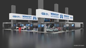 Der gemeinsame Stand des Kfz-Gewerbes bietet acht Garagen mit jeweils eigenen Themen.  (Bild: 2026 COX GmbH )