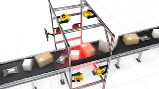 Die modularen Bildverarbeitungstunnel (MVT) von Cognex erhöhen die Geschwindigkeit und Effizienz beim Sortieren, am Warenein- und -ausgang. Diese 1- bis 6-seitigen Logistiksysteme bieten eine mehrseitige Barcodeerfassung. Hier ausgestattet mit dem Dataman 380. (Bild: Cognex)