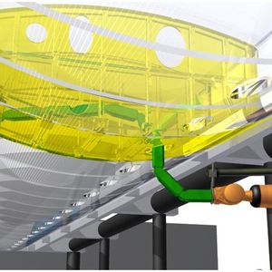 Der insgesamt 2,5 m lange Schlangenroboter ist in der Lage, bis zu 15 kg schwere Werkzeuge zu tragen – zusätzlich zu seiner Eigenlast.