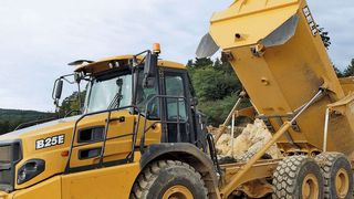 Der Bell B25E harmoniert gut mit der Ladeflotte (3,0-/3,5-m³-Tieflöffel bzw. Radlader) und gewährleistet dank effektiver Muldenheizung und günstiger Geometrie auch schnelle Kippzyklen bei stark bindigen Materialien. (Bild: Bell Equipment)