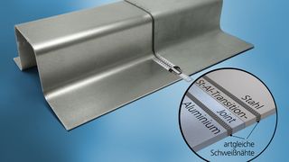 Gebogene Platine in Stahl-Aluminium-Mischbauweise, gefügt mittels Transition Joint. (Bild: Fraunhofer IWS)