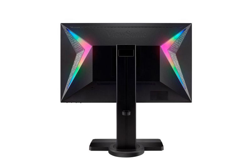 Die RGB-Beleuchtung auf der Rückseite des Elite-Monitors synchronisiert sich mit der farbigen Beleuchtung von diversen Peripheriegeräten anderer Hersteller. (Viewsonic)