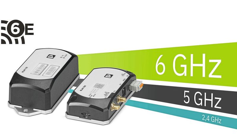 Bei den Geräten FL WLAN 1022 und FL WLAN 1122 handelt es sich um Tripple-Band-fähige industrielle WLAN-Module für das 2,4-GHZ-, 5-GHz- und 6-GHz-Band.(Bild:  Phoenix Contact)