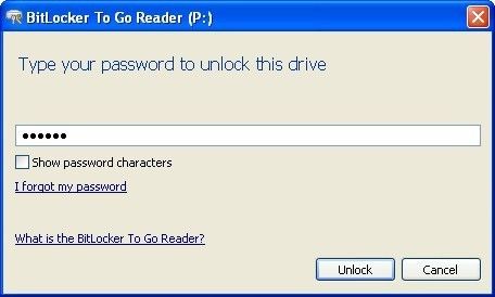 Erst den Schlüssel, bitte: Die Bitlocker-to-Go Anwendung gibt verschlüsselte Drives unter XP frei. (Archiv: Vogel Business Media)