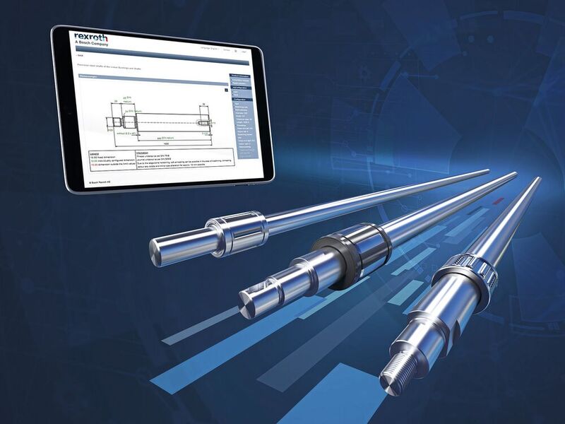 Präzisions-Stahlwellen von Bosch Rexroth lassen sich durchgängig online konfigurieren und direkt bestellen.