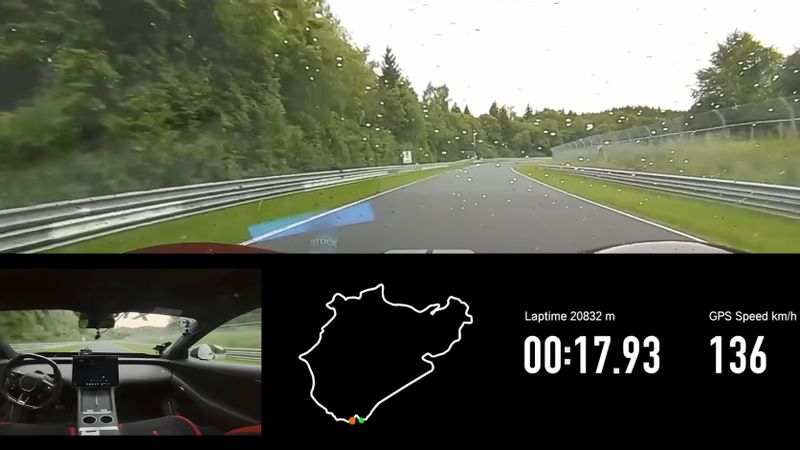 Xiaomi ist mit dem YU7 GT erstmals autonom eine Runde auf der Nordschleife des Nürburgrings gefahren.(Bild:  Nürburgring, Screenshot: Youtube, Thomas Günnel – Automobil Industrie)