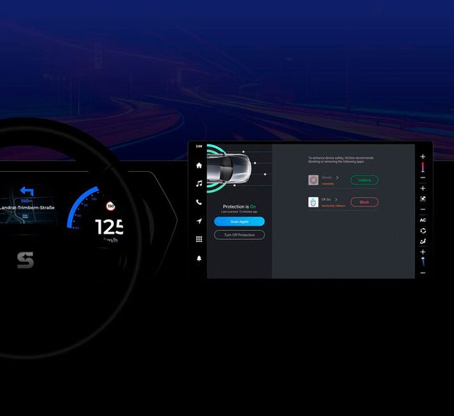 VicOne sieht den Trend zum Software-Definde Vehicle – und greift in einer Zeit von jeder Menge Software im Fahrzeug das nicht unerhebliche Thema Cybersecurity auf. Im Einzelnen wird VicOne auf der CES sein vollständig integriertes Smart Cockpit Protection Software Development Kit (SDK), seine NXP/Qualcomm-bezogenen Lösungsvorschläge (Goldbox/Orangebox, Qualcomm 8155 IDPS-Integration) sowie seine Vehicle Security Operation Center- (VSOC) und Vulnerability Management System- (VMS) Lösungen vorstellen. (Bild: VicOne)