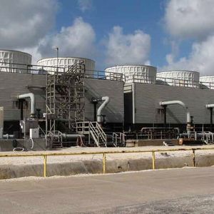 Cooling tower of a water treatment plant in a refinery